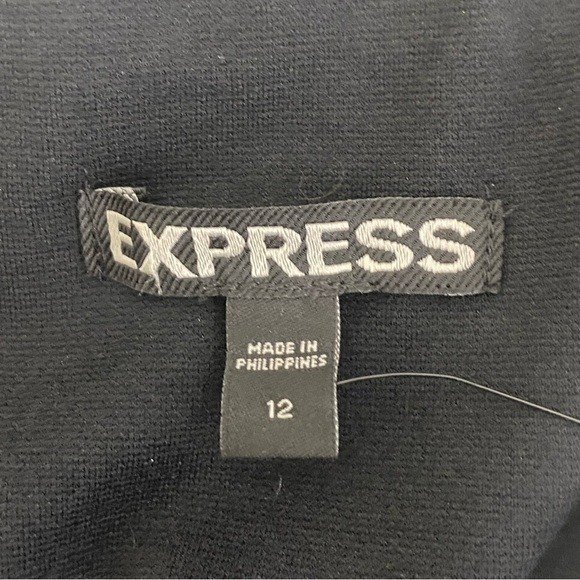 Express Women’s Strapless Sequined Dress 12 Black Silver Semi-Sheer Knee Length - Picture 5 of 14